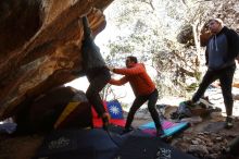 Bouldering in Hueco Tanks on 12/30/2019 with Blue Lizard Climbing and Yoga

Filename: SRM_20191230_1333491.jpg
Aperture: f/4.0
Shutter Speed: 1/250
Body: Canon EOS-1D Mark II
Lens: Canon EF 16-35mm f/2.8 L