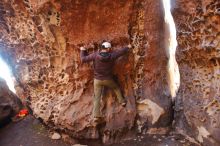 Bouldering in Hueco Tanks on 12/30/2019 with Blue Lizard Climbing and Yoga

Filename: SRM_20191230_1441520.jpg
Aperture: f/2.8
Shutter Speed: 1/80
Body: Canon EOS-1D Mark II
Lens: Canon EF 16-35mm f/2.8 L