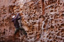 Bouldering in Hueco Tanks on 12/30/2019 with Blue Lizard Climbing and Yoga

Filename: SRM_20191230_1444160.jpg
Aperture: f/4.0
Shutter Speed: 1/100
Body: Canon EOS-1D Mark II
Lens: Canon EF 16-35mm f/2.8 L