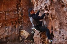 Bouldering in Hueco Tanks on 12/30/2019 with Blue Lizard Climbing and Yoga

Filename: SRM_20191230_1452440.jpg
Aperture: f/2.8
Shutter Speed: 1/125
Body: Canon EOS-1D Mark II
Lens: Canon EF 50mm f/1.8 II