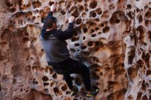 Bouldering in Hueco Tanks on 12/30/2019 with Blue Lizard Climbing and Yoga

Filename: SRM_20191230_1453220.jpg
Aperture: f/3.2
Shutter Speed: 1/125
Body: Canon EOS-1D Mark II
Lens: Canon EF 50mm f/1.8 II