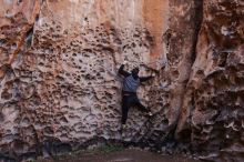 Bouldering in Hueco Tanks on 12/30/2019 with Blue Lizard Climbing and Yoga

Filename: SRM_20191230_1454310.jpg
Aperture: f/3.5
Shutter Speed: 1/100
Body: Canon EOS-1D Mark II
Lens: Canon EF 16-35mm f/2.8 L