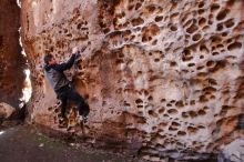 Bouldering in Hueco Tanks on 12/30/2019 with Blue Lizard Climbing and Yoga

Filename: SRM_20191230_1459370.jpg
Aperture: f/2.8
Shutter Speed: 1/100
Body: Canon EOS-1D Mark II
Lens: Canon EF 16-35mm f/2.8 L