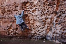 Bouldering in Hueco Tanks on 12/30/2019 with Blue Lizard Climbing and Yoga

Filename: SRM_20191230_1512360.jpg
Aperture: f/3.2
Shutter Speed: 1/100
Body: Canon EOS-1D Mark II
Lens: Canon EF 16-35mm f/2.8 L