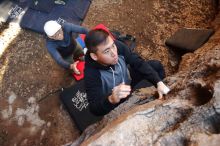 Bouldering in Hueco Tanks on 12/30/2019 with Blue Lizard Climbing and Yoga

Filename: SRM_20191230_1634060.jpg
Aperture: f/2.8
Shutter Speed: 1/200
Body: Canon EOS-1D Mark II
Lens: Canon EF 16-35mm f/2.8 L