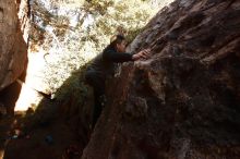 Bouldering in Hueco Tanks on 12/30/2019 with Blue Lizard Climbing and Yoga

Filename: SRM_20191230_1634570.jpg
Aperture: f/9.0
Shutter Speed: 1/200
Body: Canon EOS-1D Mark II
Lens: Canon EF 16-35mm f/2.8 L