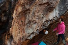 Bouldering in Hueco Tanks on 12/30/2019 with Blue Lizard Climbing and Yoga

Filename: SRM_20191230_1637420.jpg
Aperture: f/3.2
Shutter Speed: 1/250
Body: Canon EOS-1D Mark II
Lens: Canon EF 50mm f/1.8 II