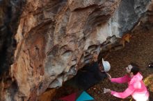 Bouldering in Hueco Tanks on 12/30/2019 with Blue Lizard Climbing and Yoga

Filename: SRM_20191230_1638060.jpg
Aperture: f/3.5
Shutter Speed: 1/250
Body: Canon EOS-1D Mark II
Lens: Canon EF 50mm f/1.8 II