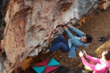 Bouldering in Hueco Tanks on 12/30/2019 with Blue Lizard Climbing and Yoga

Filename: SRM_20191230_1639170.jpg
Aperture: f/3.2
Shutter Speed: 1/250
Body: Canon EOS-1D Mark II
Lens: Canon EF 50mm f/1.8 II
