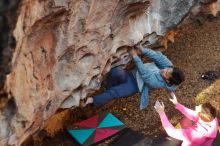 Bouldering in Hueco Tanks on 12/30/2019 with Blue Lizard Climbing and Yoga

Filename: SRM_20191230_1639230.jpg
Aperture: f/2.8
Shutter Speed: 1/250
Body: Canon EOS-1D Mark II
Lens: Canon EF 50mm f/1.8 II