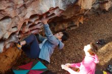 Bouldering in Hueco Tanks on 12/30/2019 with Blue Lizard Climbing and Yoga

Filename: SRM_20191230_1640360.jpg
Aperture: f/2.8
Shutter Speed: 1/250
Body: Canon EOS-1D Mark II
Lens: Canon EF 50mm f/1.8 II