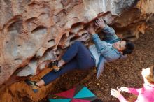 Bouldering in Hueco Tanks on 12/30/2019 with Blue Lizard Climbing and Yoga

Filename: SRM_20191230_1640400.jpg
Aperture: f/2.8
Shutter Speed: 1/250
Body: Canon EOS-1D Mark II
Lens: Canon EF 50mm f/1.8 II