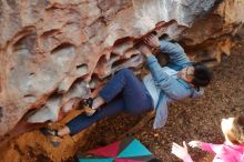 Bouldering in Hueco Tanks on 12/30/2019 with Blue Lizard Climbing and Yoga

Filename: SRM_20191230_1640401.jpg
Aperture: f/2.8
Shutter Speed: 1/250
Body: Canon EOS-1D Mark II
Lens: Canon EF 50mm f/1.8 II