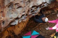 Bouldering in Hueco Tanks on 12/30/2019 with Blue Lizard Climbing and Yoga

Filename: SRM_20191230_1641360.jpg
Aperture: f/2.5
Shutter Speed: 1/250
Body: Canon EOS-1D Mark II
Lens: Canon EF 50mm f/1.8 II