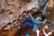 Bouldering in Hueco Tanks on 12/30/2019 with Blue Lizard Climbing and Yoga

Filename: SRM_20191230_1643250.jpg
Aperture: f/2.8
Shutter Speed: 1/200
Body: Canon EOS-1D Mark II
Lens: Canon EF 50mm f/1.8 II