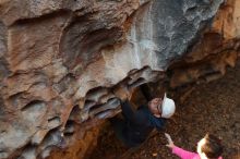 Bouldering in Hueco Tanks on 12/30/2019 with Blue Lizard Climbing and Yoga

Filename: SRM_20191230_1644450.jpg
Aperture: f/3.2
Shutter Speed: 1/200
Body: Canon EOS-1D Mark II
Lens: Canon EF 50mm f/1.8 II