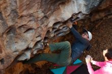 Bouldering in Hueco Tanks on 12/30/2019 with Blue Lizard Climbing and Yoga

Filename: SRM_20191230_1644530.jpg
Aperture: f/3.2
Shutter Speed: 1/200
Body: Canon EOS-1D Mark II
Lens: Canon EF 50mm f/1.8 II