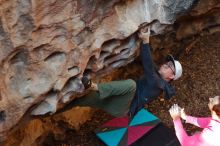 Bouldering in Hueco Tanks on 12/30/2019 with Blue Lizard Climbing and Yoga

Filename: SRM_20191230_1644590.jpg
Aperture: f/3.2
Shutter Speed: 1/200
Body: Canon EOS-1D Mark II
Lens: Canon EF 50mm f/1.8 II