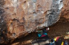 Bouldering in Hueco Tanks on 12/30/2019 with Blue Lizard Climbing and Yoga

Filename: SRM_20191230_1652200.jpg
Aperture: f/3.2
Shutter Speed: 1/200
Body: Canon EOS-1D Mark II
Lens: Canon EF 16-35mm f/2.8 L