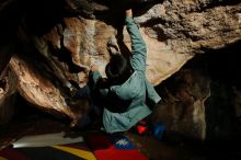 Bouldering in Hueco Tanks on 12/30/2019 with Blue Lizard Climbing and Yoga

Filename: SRM_20191230_1714300.jpg
Aperture: f/8.0
Shutter Speed: 1/250
Body: Canon EOS-1D Mark II
Lens: Canon EF 16-35mm f/2.8 L