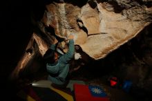 Bouldering in Hueco Tanks on 12/30/2019 with Blue Lizard Climbing and Yoga

Filename: SRM_20191230_1724100.jpg
Aperture: f/8.0
Shutter Speed: 1/250
Body: Canon EOS-1D Mark II
Lens: Canon EF 16-35mm f/2.8 L