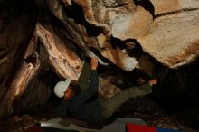 Bouldering in Hueco Tanks on 12/30/2019 with Blue Lizard Climbing and Yoga

Filename: SRM_20191230_1740540.jpg
Aperture: f/8.0
Shutter Speed: 1/250
Body: Canon EOS-1D Mark II
Lens: Canon EF 16-35mm f/2.8 L