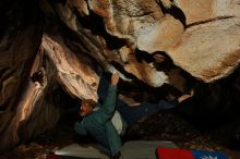 Bouldering in Hueco Tanks on 12/30/2019 with Blue Lizard Climbing and Yoga

Filename: SRM_20191230_1743240.jpg
Aperture: f/8.0
Shutter Speed: 1/250
Body: Canon EOS-1D Mark II
Lens: Canon EF 16-35mm f/2.8 L