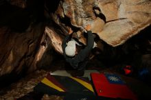 Bouldering in Hueco Tanks on 12/30/2019 with Blue Lizard Climbing and Yoga

Filename: SRM_20191230_1749040.jpg
Aperture: f/8.0
Shutter Speed: 1/250
Body: Canon EOS-1D Mark II
Lens: Canon EF 16-35mm f/2.8 L