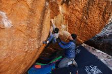 Bouldering in Hueco Tanks on 12/31/2019 with Blue Lizard Climbing and Yoga

Filename: SRM_20191231_1059330.jpg
Aperture: f/2.8
Shutter Speed: 1/200
Body: Canon EOS-1D Mark II
Lens: Canon EF 16-35mm f/2.8 L