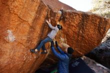 Bouldering in Hueco Tanks on 12/31/2019 with Blue Lizard Climbing and Yoga

Filename: SRM_20191231_1059430.jpg
Aperture: f/2.8
Shutter Speed: 1/250
Body: Canon EOS-1D Mark II
Lens: Canon EF 16-35mm f/2.8 L