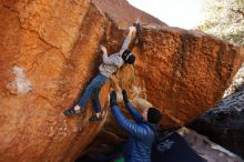 Bouldering in Hueco Tanks on 12/31/2019 with Blue Lizard Climbing and Yoga

Filename: SRM_20191231_1059450.jpg
Aperture: f/2.8
Shutter Speed: 1/250
Body: Canon EOS-1D Mark II
Lens: Canon EF 16-35mm f/2.8 L