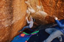 Bouldering in Hueco Tanks on 12/31/2019 with Blue Lizard Climbing and Yoga

Filename: SRM_20191231_1101560.jpg
Aperture: f/2.8
Shutter Speed: 1/160
Body: Canon EOS-1D Mark II
Lens: Canon EF 16-35mm f/2.8 L