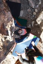 Bouldering in Hueco Tanks on 12/31/2019 with Blue Lizard Climbing and Yoga

Filename: SRM_20191231_1115060.jpg
Aperture: f/5.6
Shutter Speed: 1/320
Body: Canon EOS-1D Mark II
Lens: Canon EF 16-35mm f/2.8 L