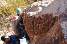 Bouldering in Hueco Tanks on 12/31/2019 with Blue Lizard Climbing and Yoga

Filename: SRM_20191231_1115430.jpg
Aperture: f/5.0
Shutter Speed: 1/320
Body: Canon EOS-1D Mark II
Lens: Canon EF 16-35mm f/2.8 L