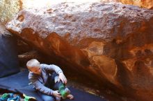 Bouldering in Hueco Tanks on 12/31/2019 with Blue Lizard Climbing and Yoga

Filename: SRM_20191231_1220350.jpg
Aperture: f/2.8
Shutter Speed: 1/160
Body: Canon EOS-1D Mark II
Lens: Canon EF 16-35mm f/2.8 L