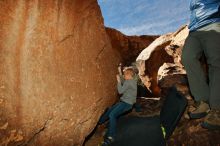 Bouldering in Hueco Tanks on 12/31/2019 with Blue Lizard Climbing and Yoga

Filename: SRM_20191231_1240070.jpg
Aperture: f/8.0
Shutter Speed: 1/250
Body: Canon EOS-1D Mark II
Lens: Canon EF 16-35mm f/2.8 L