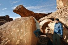 Bouldering in Hueco Tanks on 12/31/2019 with Blue Lizard Climbing and Yoga

Filename: SRM_20191231_1241170.jpg
Aperture: f/8.0
Shutter Speed: 1/250
Body: Canon EOS-1D Mark II
Lens: Canon EF 16-35mm f/2.8 L