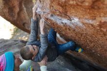 Bouldering in Hueco Tanks on 12/31/2019 with Blue Lizard Climbing and Yoga

Filename: SRM_20191231_1435520.jpg
Aperture: f/2.8
Shutter Speed: 1/320
Body: Canon EOS-1D Mark II
Lens: Canon EF 50mm f/1.8 II