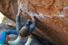 Bouldering in Hueco Tanks on 12/31/2019 with Blue Lizard Climbing and Yoga

Filename: SRM_20191231_1435580.jpg
Aperture: f/2.8
Shutter Speed: 1/320
Body: Canon EOS-1D Mark II
Lens: Canon EF 50mm f/1.8 II