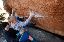 Bouldering in Hueco Tanks on 12/31/2019 with Blue Lizard Climbing and Yoga

Filename: SRM_20191231_1447000.jpg
Aperture: f/4.0
Shutter Speed: 1/320
Body: Canon EOS-1D Mark II
Lens: Canon EF 16-35mm f/2.8 L