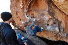 Bouldering in Hueco Tanks on 12/31/2019 with Blue Lizard Climbing and Yoga

Filename: SRM_20191231_1500410.jpg
Aperture: f/5.6
Shutter Speed: 1/250
Body: Canon EOS-1D Mark II
Lens: Canon EF 16-35mm f/2.8 L