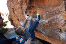 Bouldering in Hueco Tanks on 12/31/2019 with Blue Lizard Climbing and Yoga

Filename: SRM_20191231_1500570.jpg
Aperture: f/5.6
Shutter Speed: 1/250
Body: Canon EOS-1D Mark II
Lens: Canon EF 16-35mm f/2.8 L