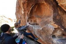Bouldering in Hueco Tanks on 12/31/2019 with Blue Lizard Climbing and Yoga

Filename: SRM_20191231_1501220.jpg
Aperture: f/5.6
Shutter Speed: 1/250
Body: Canon EOS-1D Mark II
Lens: Canon EF 16-35mm f/2.8 L