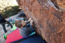 Bouldering in Hueco Tanks on 12/31/2019 with Blue Lizard Climbing and Yoga

Filename: SRM_20191231_1508020.jpg
Aperture: f/6.3
Shutter Speed: 1/250
Body: Canon EOS-1D Mark II
Lens: Canon EF 16-35mm f/2.8 L