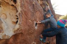 Bouldering in Hueco Tanks on 12/31/2019 with Blue Lizard Climbing and Yoga

Filename: SRM_20191231_1508560.jpg
Aperture: f/6.3
Shutter Speed: 1/250
Body: Canon EOS-1D Mark II
Lens: Canon EF 50mm f/1.8 II