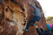 Bouldering in Hueco Tanks on 12/31/2019 with Blue Lizard Climbing and Yoga

Filename: SRM_20191231_1509220.jpg
Aperture: f/7.1
Shutter Speed: 1/250
Body: Canon EOS-1D Mark II
Lens: Canon EF 50mm f/1.8 II