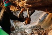 Bouldering in Hueco Tanks on 12/31/2019 with Blue Lizard Climbing and Yoga

Filename: SRM_20191231_1601230.jpg
Aperture: f/2.0
Shutter Speed: 1/125
Body: Canon EOS-1D Mark II
Lens: Canon EF 50mm f/1.8 II