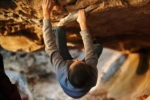 Bouldering in Hueco Tanks on 12/31/2019 with Blue Lizard Climbing and Yoga

Filename: SRM_20191231_1612330.jpg
Aperture: f/1.8
Shutter Speed: 1/100
Body: Canon EOS-1D Mark II
Lens: Canon EF 50mm f/1.8 II