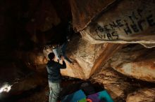 Bouldering in Hueco Tanks on 12/31/2019 with Blue Lizard Climbing and Yoga

Filename: SRM_20191231_1714230.jpg
Aperture: f/8.0
Shutter Speed: 1/250
Body: Canon EOS-1D Mark II
Lens: Canon EF 16-35mm f/2.8 L