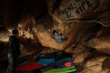 Bouldering in Hueco Tanks on 12/31/2019 with Blue Lizard Climbing and Yoga

Filename: SRM_20191231_1717120.jpg
Aperture: f/8.0
Shutter Speed: 1/250
Body: Canon EOS-1D Mark II
Lens: Canon EF 16-35mm f/2.8 L